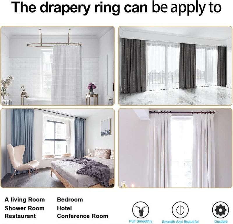 Hanitronic Antique Brass Curtain Rings with Eyelets for Up to 1.0-inch Curtain Rods (Set of 30 PCS Curtain Rings) - Image 5